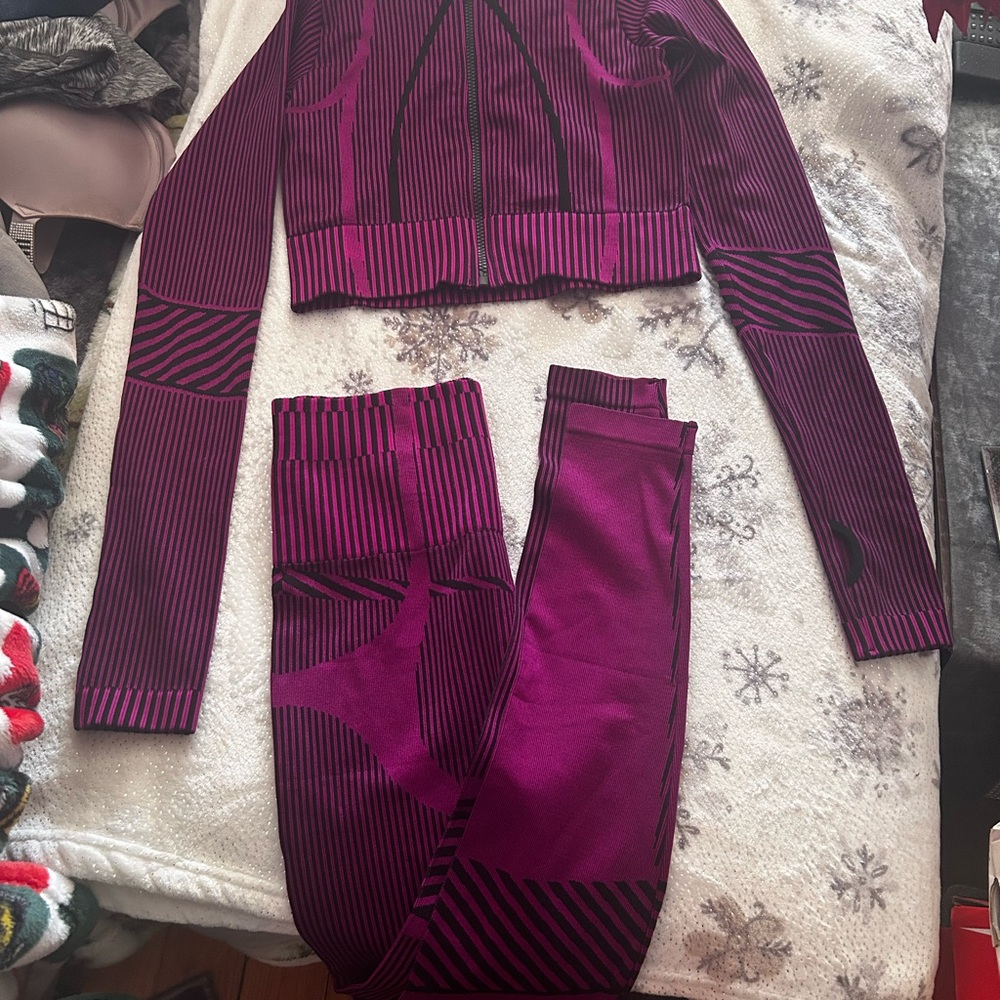 Pink and black stretch combo set